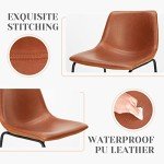 Industrial Faux Leather Bar Stools Set of 2