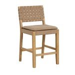 Mid-Century Modern Leather Bar Stool - 24