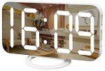 Mirrored LED Alarm Clock with USB Charger