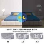 Mirrored LED Alarm Clock with USB Charger
