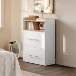 YITAHOME 2-Drawer File Cabinet with Charging Station