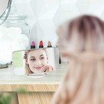Mirrored LED Alarm Clock with USB Charger