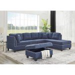 L-Shaped Reversible Sectional Sofa with Storage Ottoman
