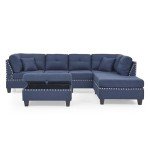 L-Shaped Reversible Sectional Sofa with Storage Ottoman