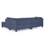 L-Shaped Reversible Sectional Sofa with Storage Ottoman