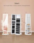 Standing LED Mirror Jewelry Cabinet with Storage