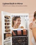 Standing LED Mirror Jewelry Cabinet with Storage