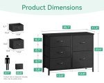 Black 5-Drawer Fabric Dresser and TV Stand