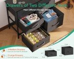 Black 5-Drawer Fabric Dresser and TV Stand