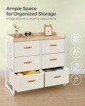 Beige 6-Drawer Dresser for Kids Room