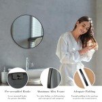 Stylish 20-Inch Black Round Wall Mirror