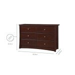 Storkcraft Crescent 6-Drawer Espresso Dresser