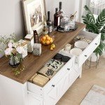 55" Modern Farmhouse Buffet Cabinet with Barn Doors
