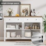 55" Modern Farmhouse Buffet Cabinet with Barn Doors