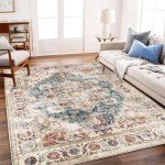 Champlant Retro Washable 3'x5' Area Rug