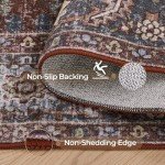 Maroon Vintage Area Rug 8x10 - Soft & Non-Slip