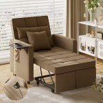 Versatile Velvet Sofa Bed Chair with USB Ports