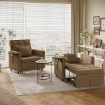 Versatile Velvet Sofa Bed Chair with USB Ports