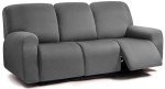 Dark Grey Stretch Recliner Sofa Cover Set