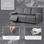 Dark Grey Stretch Recliner Sofa Cover Set