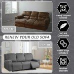 Dark Grey Stretch Recliner Sofa Cover Set