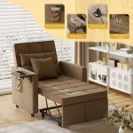 Versatile Velvet Sofa Bed Chair with USB Ports