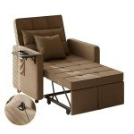 Versatile Velvet Sofa Bed Chair with USB Ports