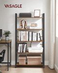 VASAGLE 5-Tier Industrial Bookshelf in Rustic Brown