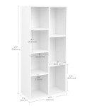 7-Shelf Bookcase and Cube Organizer in White