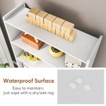 Modern 6-Tier White Tall Bookcase with Storage