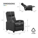 Power Massage Recliner Chair with Lumbar Support