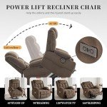 Power Lift Recliner with Heat and Massage, Brown