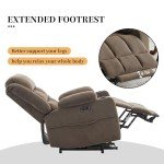 Power Lift Recliner with Heat and Massage, Brown