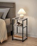 VASAGLE Tall Side Table in Greige and Black