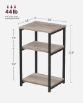 VASAGLE Tall Side Table in Greige and Black