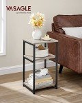 VASAGLE Tall Side Table in Greige and Black