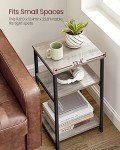 VASAGLE Tall Side Table in Greige and Black