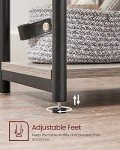 VASAGLE Tall Side Table in Greige and Black