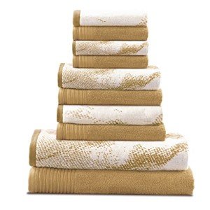 Soft Cotton 10-Piece Towel Set in Bronze