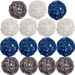 15-Piece Decorative Rattan Ball Vase Filler Set