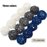 15-Piece Decorative Rattan Ball Vase Filler Set