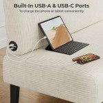 Yaheetech Armless Mini Sofa Loveseat for Small Spaces