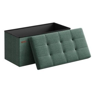 Mazie 30” Folding Storage Ottoman Bench - Retro Green