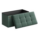 Mazie 30” Folding Storage Ottoman Bench - Retro Green