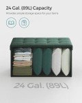 Mazie 30” Folding Storage Ottoman Bench - Retro Green