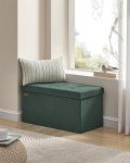 Mazie 30” Folding Storage Ottoman Bench - Retro Green