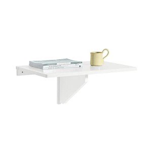 Haotian Wall-Mounted Folding Trestle Desk, White