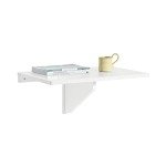 Haotian Wall-Mounted Folding Trestle Desk, White