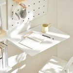 Haotian Wall-Mounted Folding Trestle Desk, White