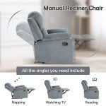 Phoenix Home Soft Fabric Recliner Chair - Grey